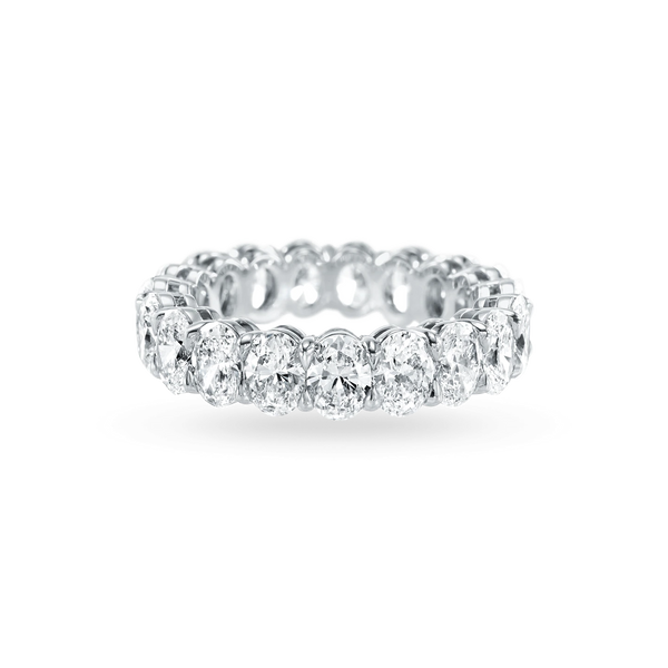 WR011 - Eternity Oval Cut Diamond Wedding Band Ring