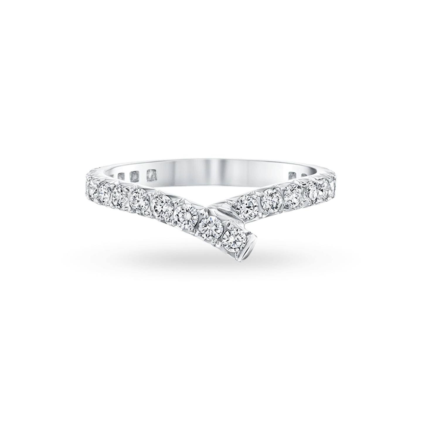 Eternity Ribbon Diamond Wedding Band Ring - WR007 - Roselle Jewelry