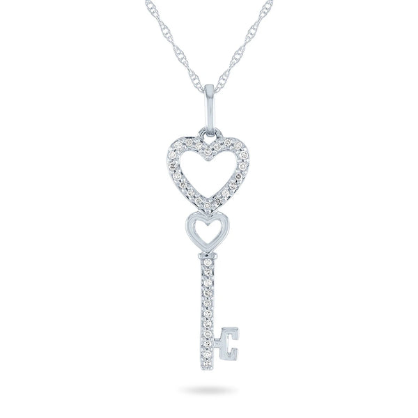Heart Key Diamond Pendant [pre order] - SN006 - Roselle Jewelry