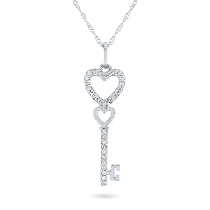 Heart Key Diamond Pendant [pre order] - SN006 - Roselle Jewelry